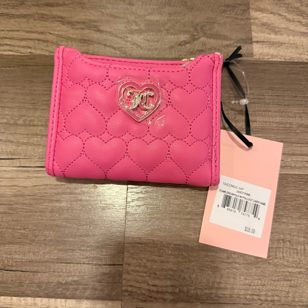 Juicy Couture Pink Heart Quilted Wallet - Picture 10 of 12